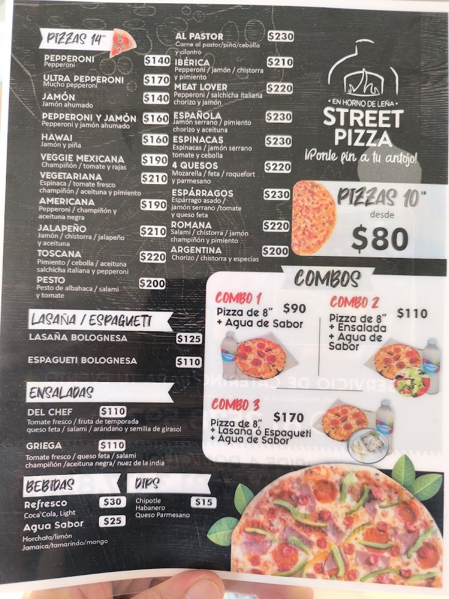 Street Pizza Co Menu - Image 1